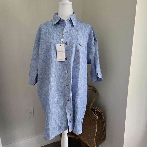 massimo castello Other - Massimo Castello Mens Size 44 New Blue Button-Up Shirt Dress